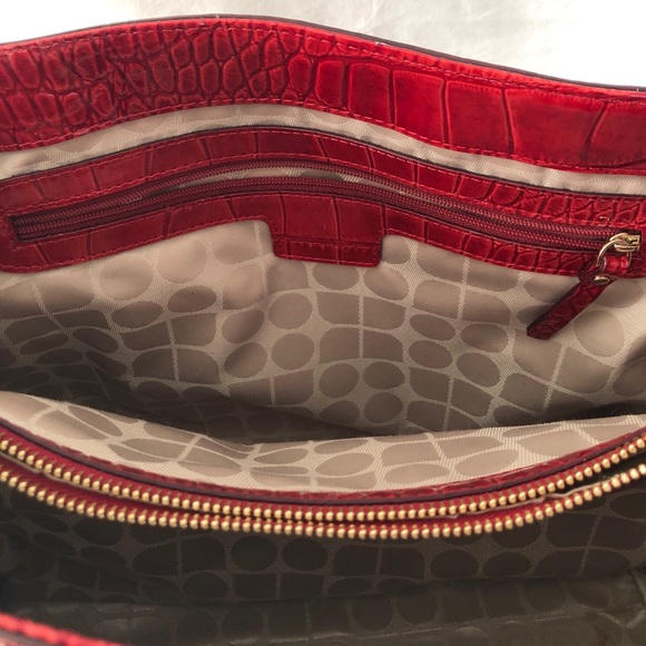 Red Patent Leather Croc Embossed Kate Spade Bag - Picture 6 of 8